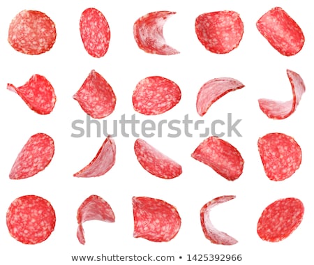 Foto stock: Slices Of Salami And Smoked Sausage