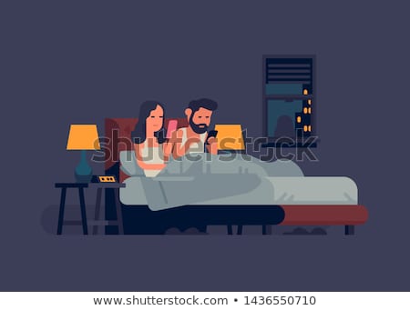 Foto d'archivio: Unhappy Couple In Their Bed In A Bedroom