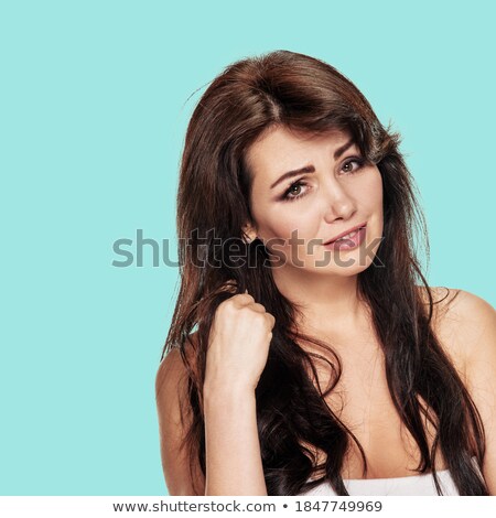 Foto stock: Portrait Of The Tempting Brunette Lady