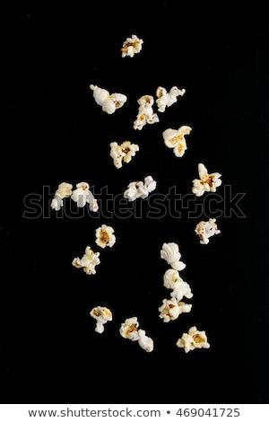 Foto stock: Popcorn Isolated On Black Background