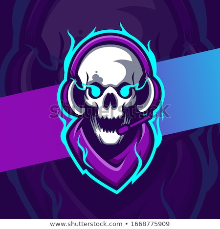 Stockfoto: Paintball Team Logo And Emblem Scary Skull In Paintball Mask