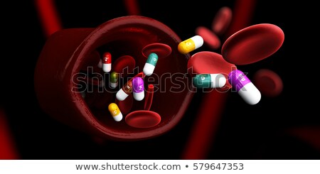 Foto stock: Illustration Of Vitamin Complex In The Vein Isolated Black