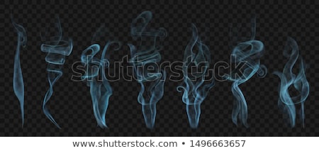 Stock fotó: Set Of Blue Transparent Smoke Wave