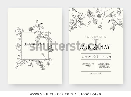 Сток-фото: Vector Minimalist Wedding Invitation Card Template