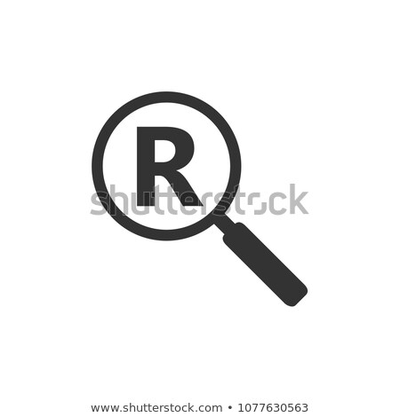 Stok fotoğraf: Magnifying Glass With White Copyright Symbol Icon