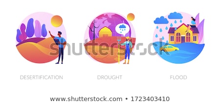 Stock photo: Global Warming Consequences Vector Concept Metaphor