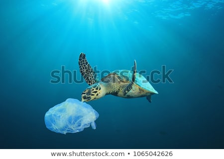 Stock photo: Water Pollution With Plastic Bags In Ocean