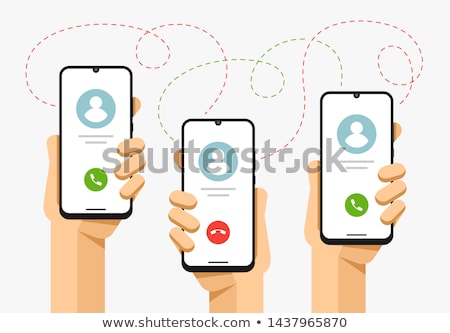 Smartphone Mockup In Human Hand Accept And Decline The Phone Call Call From Phone To Phone Vector Сток-фото © karetniy