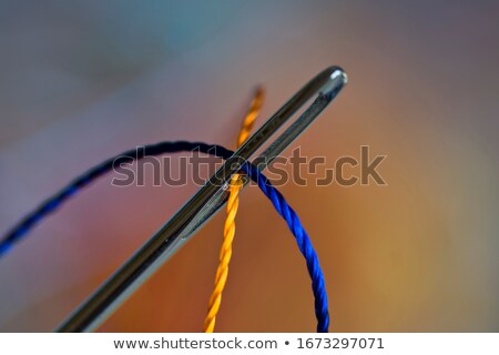 Stok fotoğraf: Orange Thread Through Eye Of Needle