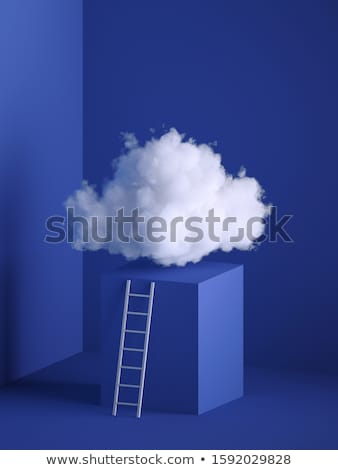 Stockfoto: Blue Single Cloud Illustration