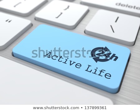 Lifestyle Concept - The Blue Active Life Button Foto d'archivio © Tashatuvango