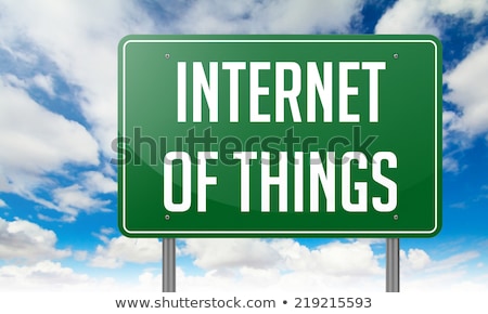 Foto stock: Internet Of Things On Highway Signpost