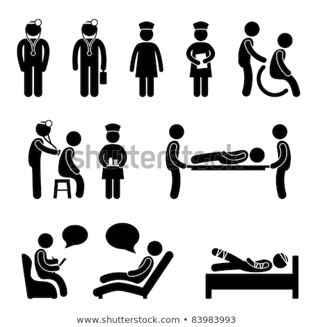 Сток-фото: Doctor Nurse Patient Sick Icon Sign Symbol Pictogram