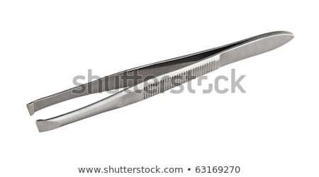 Stok fotoğraf: Metal Eyebrow Tweezers Isolated On White