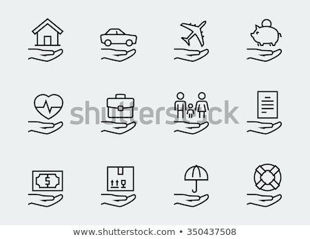 Foto stock: House Insurance Line Icon