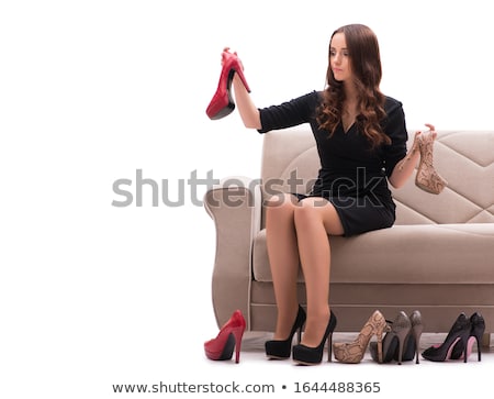 Zdjęcia stock: Woman Having Difficult Choice Between Shoes