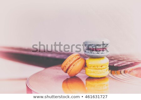 Stockfoto: Macaron On Acoustic Guitarsvintage Style