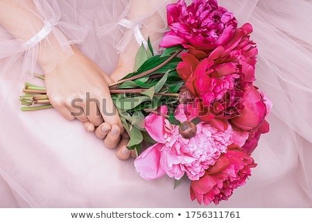 Stock photo: Beautiful Girl With Peony Flower