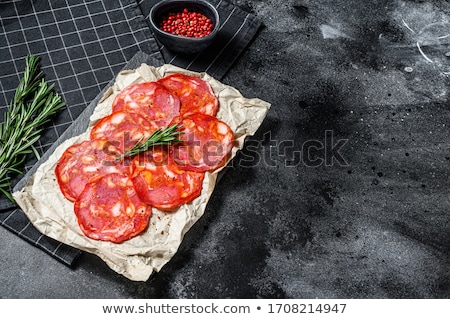 Foto stock: Slices Of Chorizo Salami