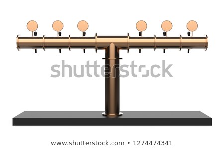 Stock fotó: Beer Metal Taps 3d Rendering