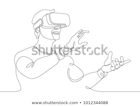 Stock photo: Man In Virtual Reality Headset With Controller