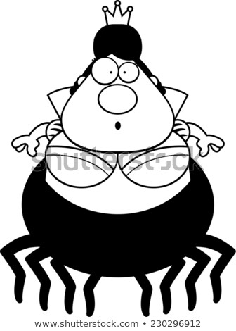 Stock fotó: Surprised Cartoon Spider Queen