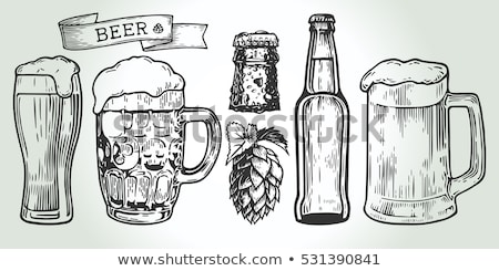 Foto d'archivio: Oktoberfest Beer Objects Set Hand Drawn Icons