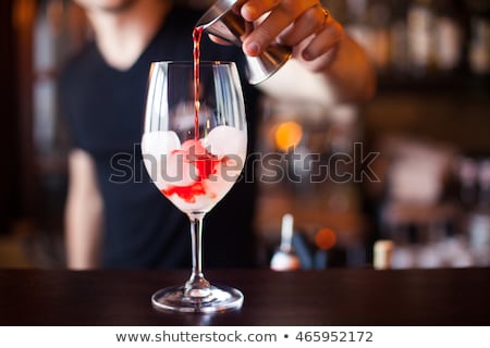 Stock fotó: Close Up Of Man Drinking Alcohol Or Vodka At Night