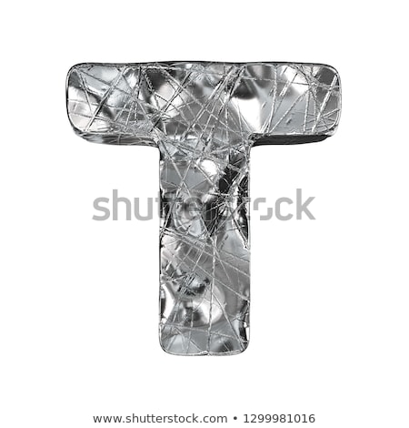 Stockfoto: Grunge Aluminium Foil Font Letter I 3d