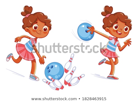 ストックフォト: Children Playing Games Set Vector Illustration