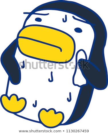 Stock fotó: Hot Summer Black Penguin With Sweating