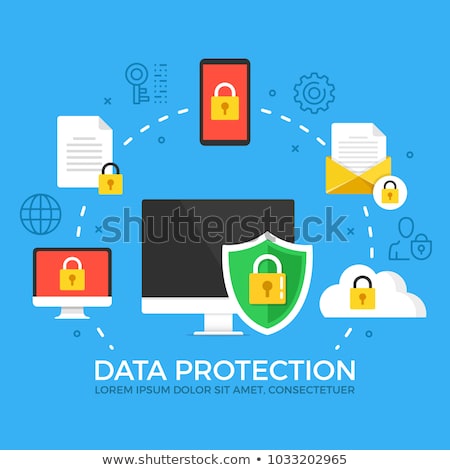 ストックフォト: Security And Data Protection - Modern Line Design Style Icons Set