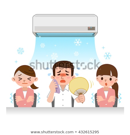 Сток-фото: Heat In The Office Man Isolated Illustration