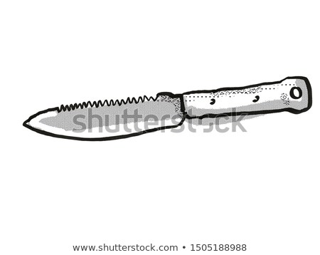 Stock photo: Serrated Farmers Dagger Garden Tool Cartoon Retro Drawing