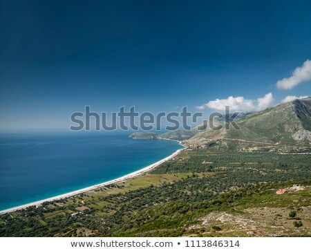 Foto stock: South Albania Costline With Beach And Mountains