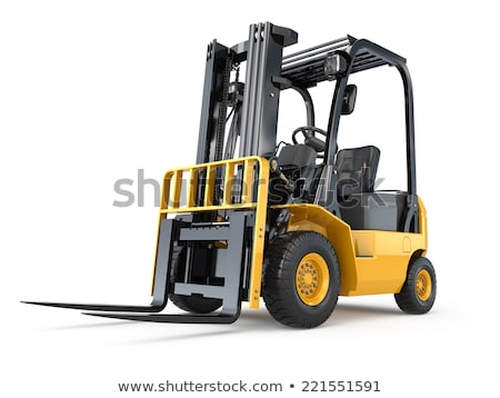 Stock photo: Yellow Fork Lift Truck With Raised Fork