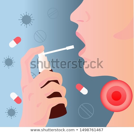 Stock fotó: Vector Illustration For Throat Spray