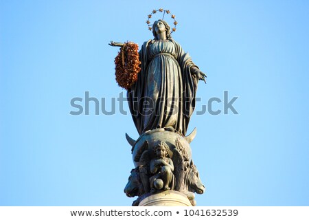 Stock fotó: Virgin Mary On Top At Piazza Di Spagna In Rome Italy