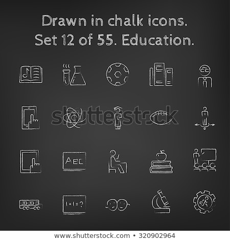 Foto d'archivio: Maths Example On The Blackboard Icon Drawn In Chalk