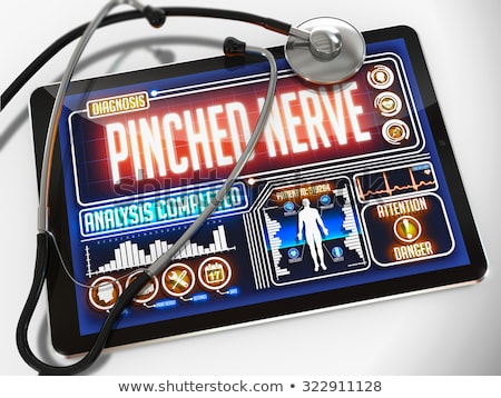 Foto stock: Pinched Nerve On The Display Of Medical Tablet