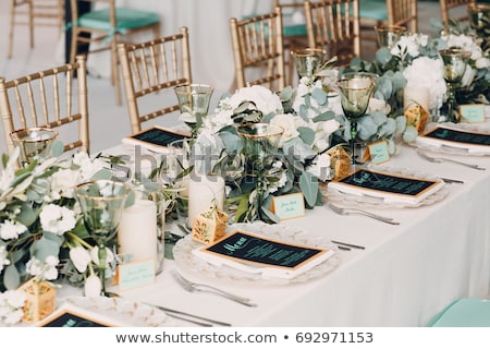 Foto stock: Beautiful Wedding Tables And Roses