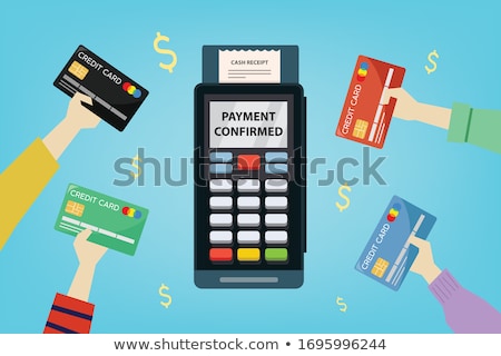 Foto stock: Online Credit Card Payment Concept With Doodle Design Style