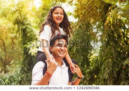 Сток-фото: Indian Parent And Child Outdoor