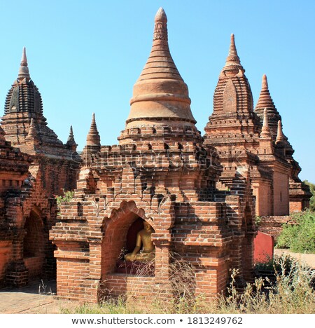 Stock fotó: Buddha Statue Inside Ancient Buddhist Pagoda Ruins Myanmar