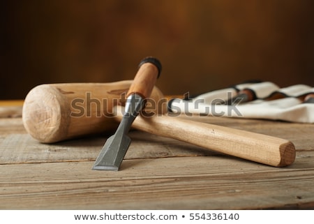[[stock_photo]]: Woodworking Tools Chisel With Sawdust