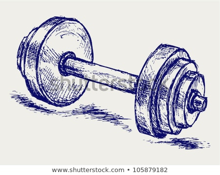 Stock fotó: Dumbbell For Gym Hand Drawn Outline Doodle Icon