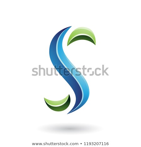 [[stock_photo]]: Green And Blue Glossy Snake Shaped Letter S Vector Illustration