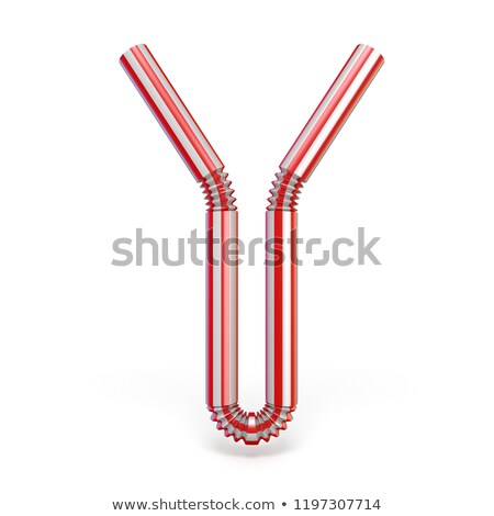 Stok fotoğraf: Drinking Straw Font Letter Y 3d