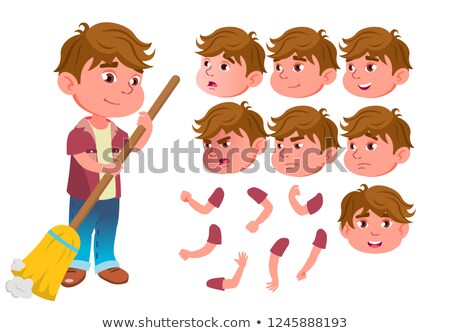 Stok fotoğraf: Boy Child Kid Teen Vector Expression Lifestyle Friendly Face Emotions Various Gestures Anim