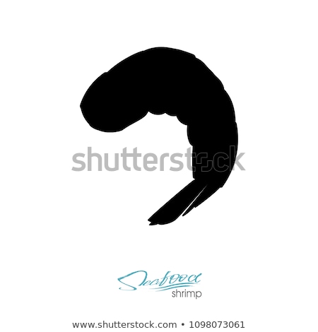 Foto stock: Seafood Menu With Linear Silhouette Of Shrimp